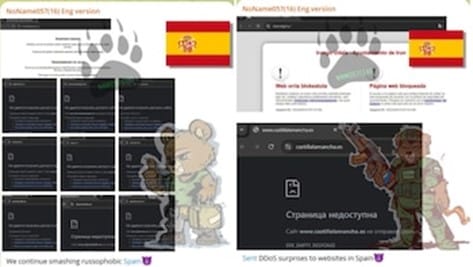 captura de pantalla de una de las páginas web de administraciones públicas españolas caídas por ciberataque